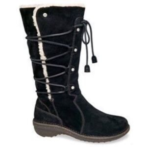 UGG Surfcat Black Shearling Suede Lace Up Winter Boots, Size 5